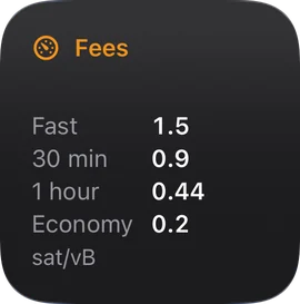 Small fees widget